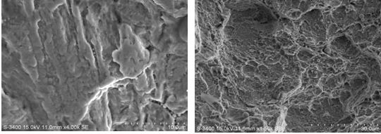 圖11-5 疲勞裂紋擴展區微觀形貌 圖11-6 瞬斷區微觀形貌